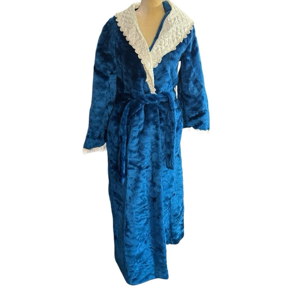 Vintage Sears Long‎ Blue Belted Robe Size M